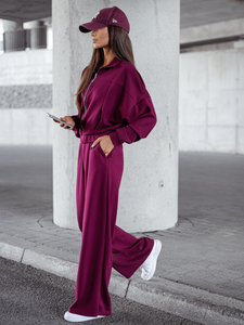 Women’s 2-piece Zip Butter Sport Outfit Claret Bolf 821109