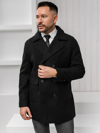 Men’s Short Double-breasted Winter Coat Black Bolf 11Z8215A1