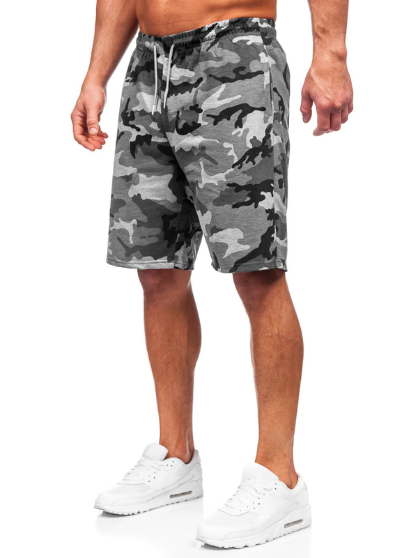 Men's Camo Shorts Grey Bolf 8K283