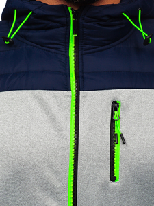 Men's Quilted Lightweight Jacket Navy Blue Bolf 8M902