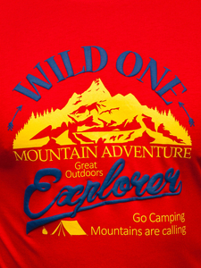 Men's Cotton Printed T-shirt Red Bolf MPO3484