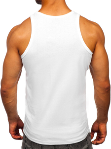 Men's Printed Boxer Tank Top White Bolf 14844