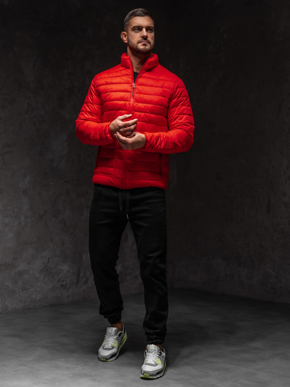 Men's Quilted Lightweight Jacket Red Bolf 13007A1