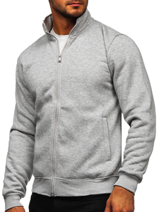 Men's Zip Stand Up Sweatshirt Grey Bolf B002