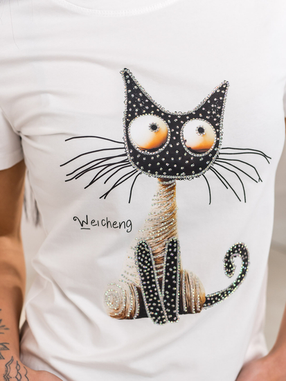 Women's Printed T-shirt White Bolf 95T2515