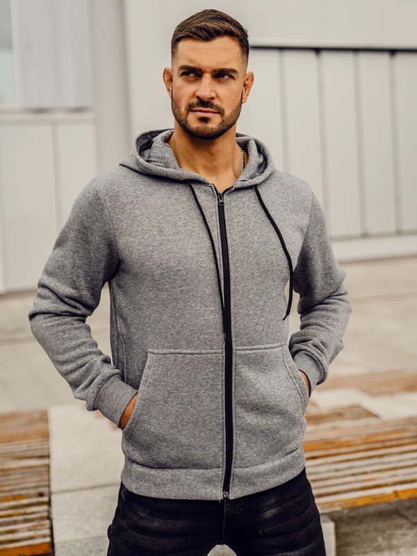 Men's Zip Hoodie Dark Grey Bolf HW2787