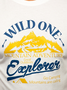 Men's Cotton Printed T-shirt White Bolf MPO3484