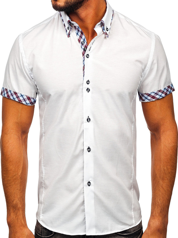 Men's Short Sleeve Shirt White Bolf 6540