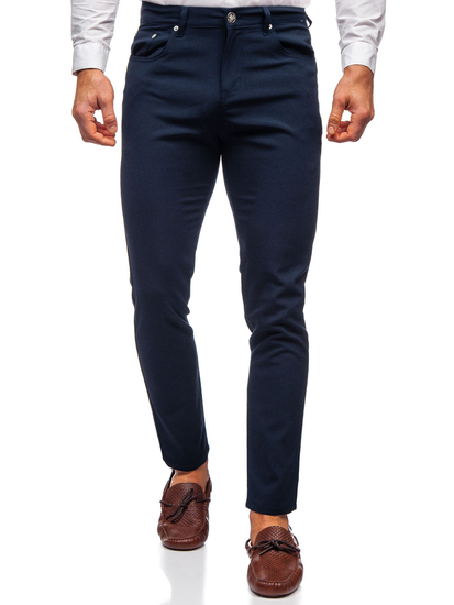 Men's Textile Chinos Navy Blue Bolf 0004