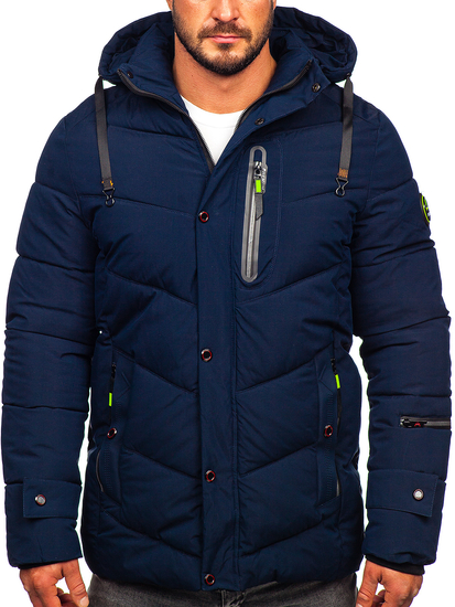 Men's Winter Quilted Jacket Navy Blue Bolf 22M55