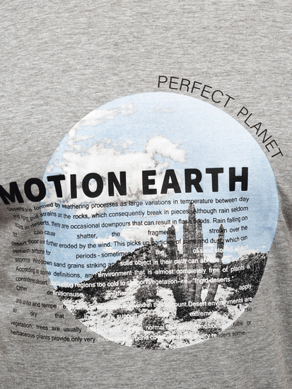 Men's Cotton Printed T-shirt Grey Bolf MPO3466