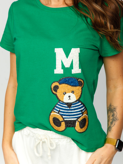 Women's Printed T-shirt Green Bolf 52352