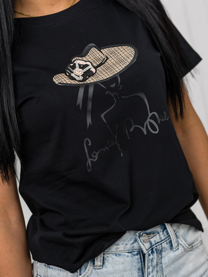 Women's Printed T-shirt Black Bolf 97T2112