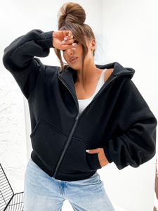 Women's Warm Butterfly Hoodie Black Bolf 821112