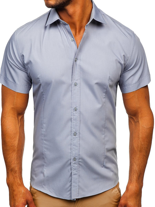 Men's Short Sleeve Shirt Grey Bolf 7501