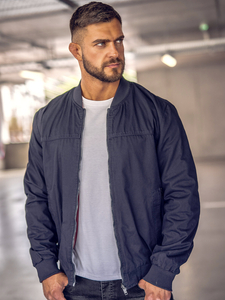 Men's Reversible Lightweight Bomber Jacket Navy blue Bolf 84M3005A