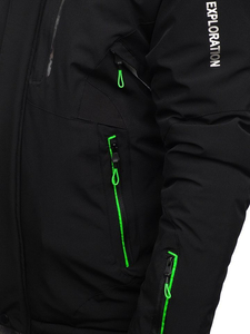 Men's Winter Ski Jacket Black-Green Bolf 1910