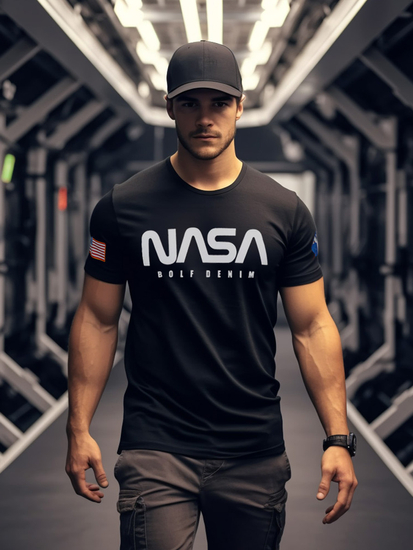 Men's Cotton Printed T-shirt Black Bolf 14401