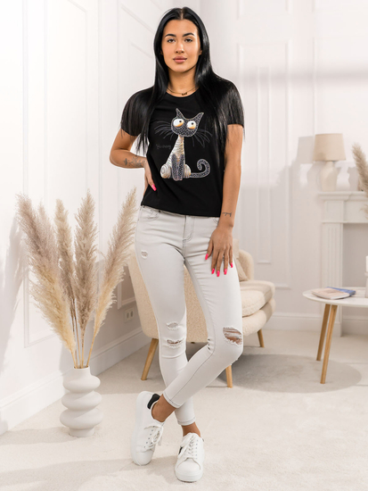 Women's Printed T-shirt Black Bolf 95T2515