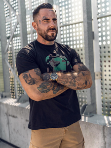 Men's Cotton Printed T-shirt Black Bolf 192379A