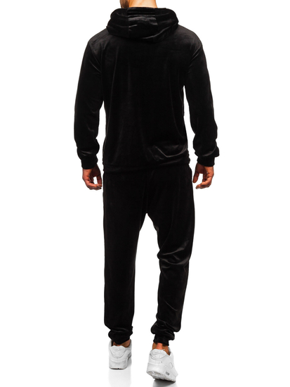 Men’s Velour Sport Outfit with hood Black Bolf 8C1538