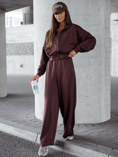 Women’s 2-piece Zip Butter Sport Outfit Chocolate Bolf 821109