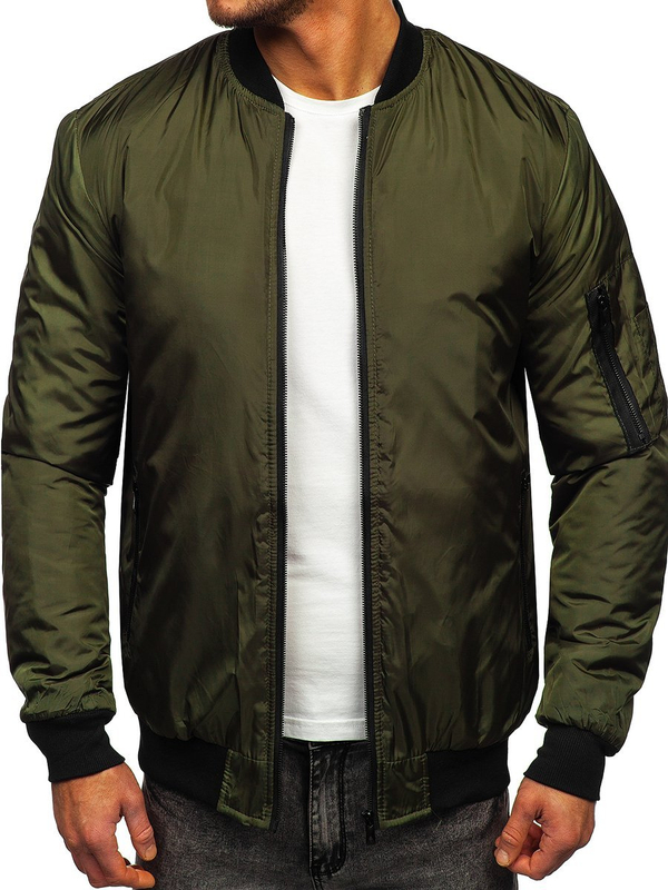 Men's Lightweight Bomber Jacket Green Bolf AK95
