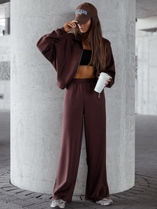 Women’s 2-piece Zip Butter Sport Outfit Chocolate Bolf 821109