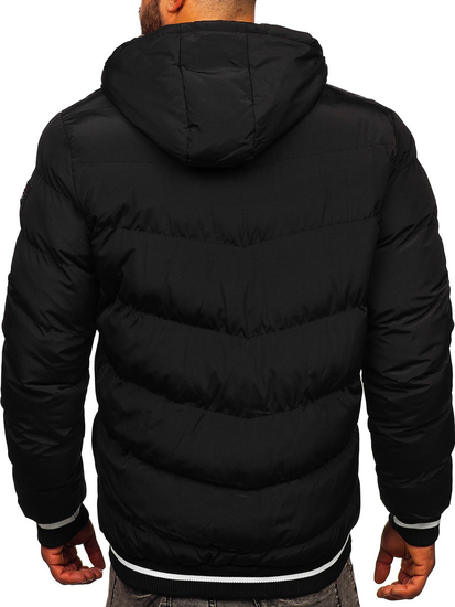 Men's Reversible Quilted Winter Jacket Black-Gold Bolf 7417