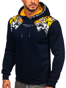 Men's Printed Hoodie Navy Blue Bolf 6287