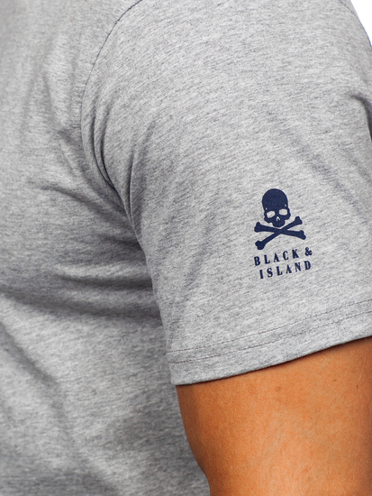 Men's Cotton Printed T-shirt Grey Bolf 14784