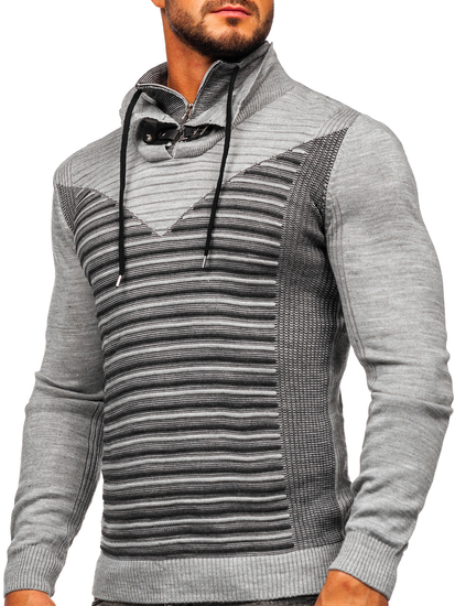 Men's Stand Up Sweater Grey Bolf 1008
