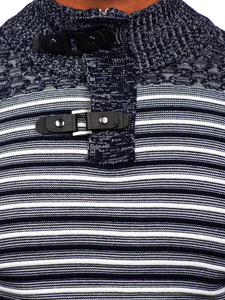 Men's Stand Up Sweater Navy Blue Bolf 1028