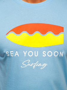 Men's Cotton Printed T-shirt Blue Bolf MPO3457