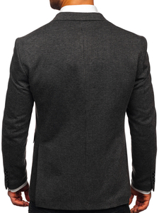 Men's Double-breasted Elegant Suit Jacket Anthracite Bolf 007
