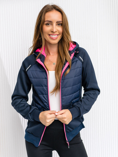 Women's Lightweight Jacket with hood Navy blue Bolf KSW4009A1