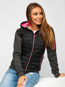 Women's Lightweight Jacket with hood Black Bolf KSW4001A1