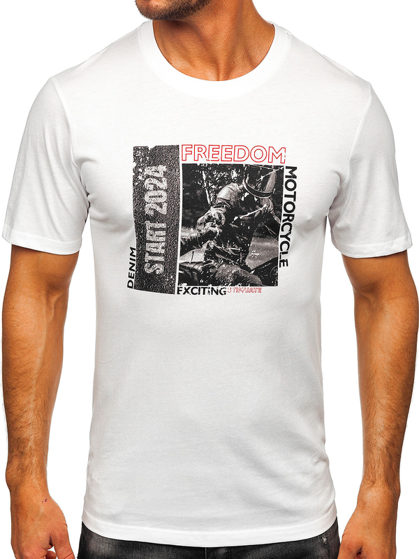 Men's Cotton Printed T-shirt White Bolf MPO3475