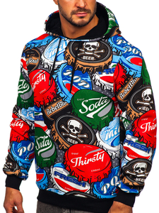 Men's Printed Hoodie Multicolor Bolf 141031