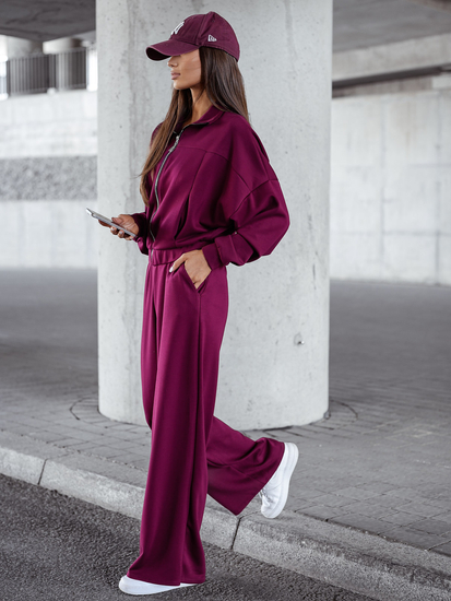 Women’s 2-piece Zip Butter Sport Outfit Claret Bolf 821109