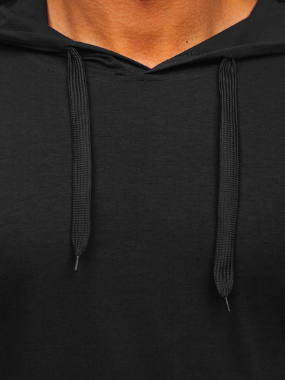 Men's Basic T-shirt with Hood Black Bolf 8T89