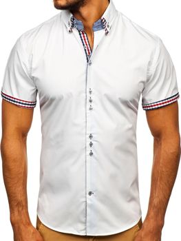 Men's Elegant Shirt Sleeve Shirt White Bolf 3507
