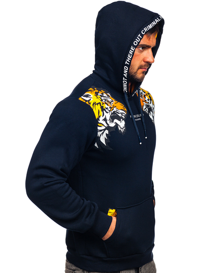Men's Printed Hoodie Navy Blue Bolf 6287