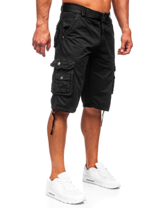 Men's Cargo Shorts with Belt Black Bolf 77885