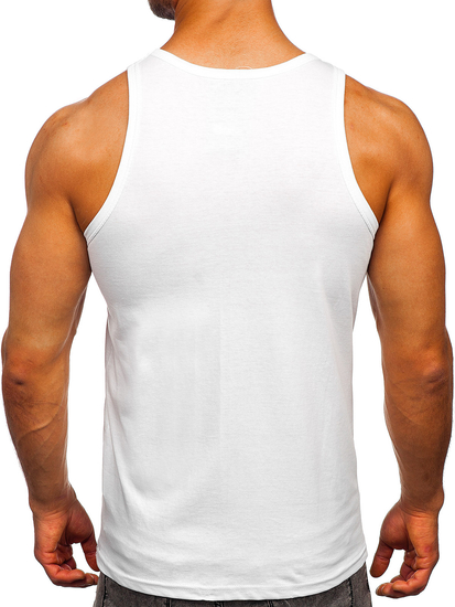Men's Printed Boxer Tank Top White Bolf 14833