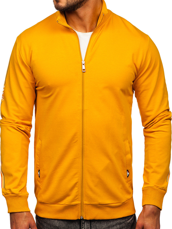 Men's Zip Stand Up Sweatshirt Yellow Bolf 8756