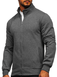 Men's Zip Stand Up Sweatshirt Anthracite Bolf B2002