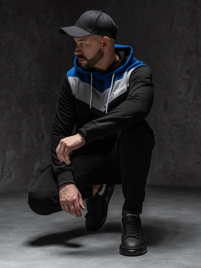 Men's Printed Hoodie Royal Blue Bolf W3878A1