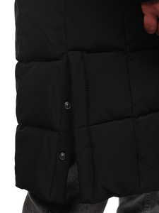 Men’s Longline Quilted Winter Jacket Black Bolf 31M5009