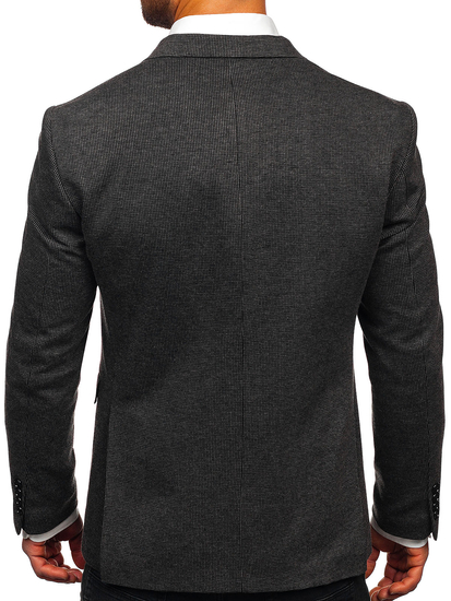 Men's Double-breasted Elegant Suit Jacket Anthracite Bolf 007